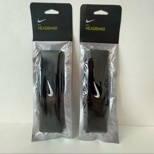Nike Swoosh Black Headband Brand New Unisex 2 Pack
